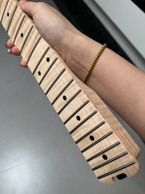 Floyd nut stainless steel 22fret flame Maple guitar neck Satin Wheel truss 12in.