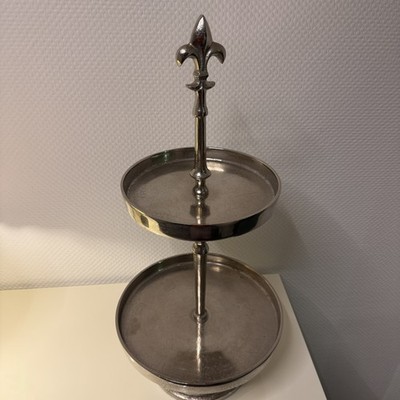Etagere Dekoständer Silber Fleur de Lis