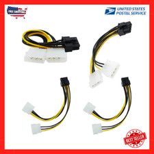 4 Pack 8-Pin PciE to Molex Dual 4-Pin Graphic Video Card Power Cord Y Splitte...
