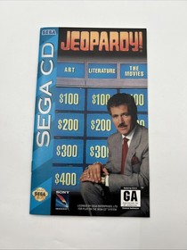 Jeopardy (Sega CD, 1994) CIB Complete w/ Manual & Reg Card