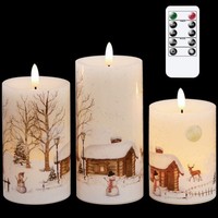 Eldnacele Flammenlose Flackernde Weihnachten Schneemann GefäLschte Led Kerzen