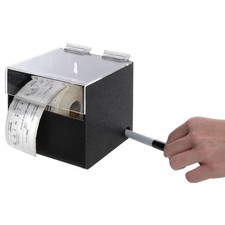 HUBERT Label Dispenser for Rolls Up to 4 1/4" W - 5 1/4"L x 5 1/8"W x 5"H Black