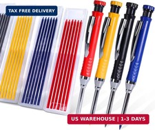4 Pack Carpenter Pencil with Sharpener, Mechanical Pencils Set with 28 Refills,