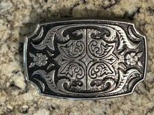 Vintage Floral Wild Roses Scene Belt Buckle Artistic Flowers Design Belt Buckle