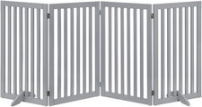36  H Free Standing Pet Gate for Dog Cat, Tall Wooden Dog Gates for Doorway, Stai