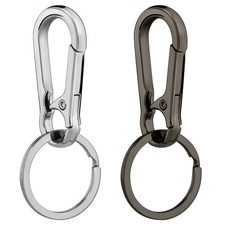 Hapeper Metal Keychains Keyring Key Chain Ring Small, Silver, Dark Grey