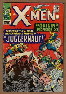 X-Men #12 VG+ 4.5 (1965 Marvel) 1st Appearance & Origin Juggernaut Origin Prof X
