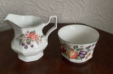 Johnson Brothers Fresh Fruit Keramik Milchkännchen & Zuckerdose Vintage 1990