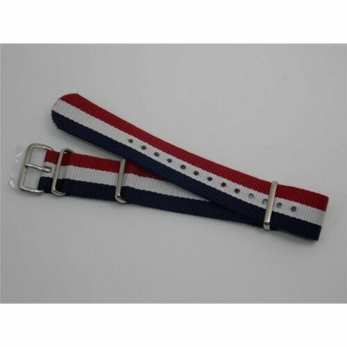 Cinturino Nato 20mm In Nylon Blu/Bianco/Rosso – Universale, Impermeabile, Fibbia In Acciaio - 3