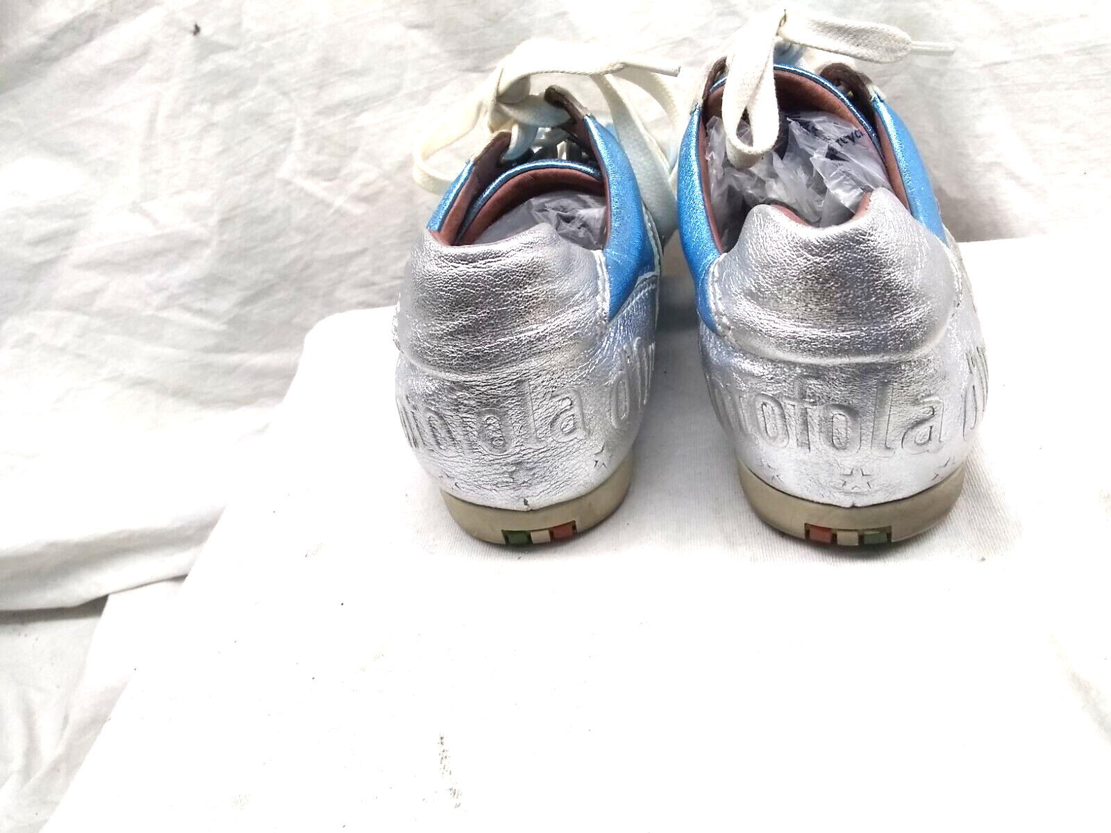 PANTOFOLA D’ORO Pantofola d'Oro donna sneakers basse argento blu stringate super star tg 8 ottime