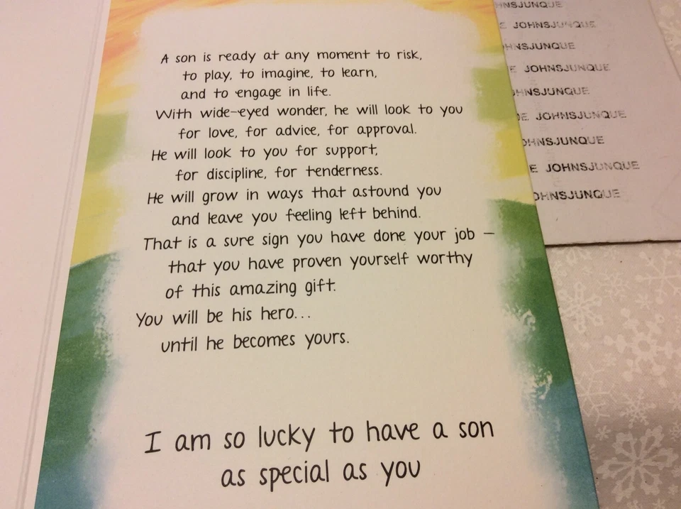 TARJETA DE FELICITACIÓN BLUE MOUNTAIN ARTS SON Nueva con Sobre "Lo que hace que un HIJO sea tan especial Foto 4 de 4