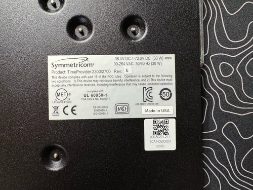 SYMMETRICOM Time Provider 2700 - TP2700 GRANDMASTER GNSS GPS - 090-50201-211 - Picture 4 of 11
