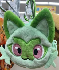 Pokemon Mini Pouch With Carabiner Sprigatito Pokémon Plush Coin Case New Japan