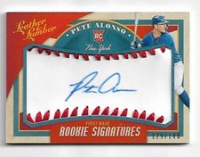PETE ALONSO  2019 PANINI LEATHER & LUMBER ROOKIE SIGNATURES AUTO RC  #129/149