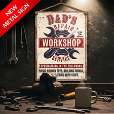 PERSONALISED GARAGE WORKSHOP & SHED METAL SIGN WALL PLAQUE