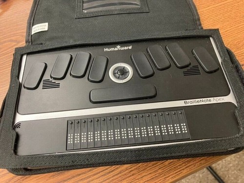 Very Nice Humanware Braillenote Apex BT18 Notetaker Braille Display 9.51 Extras!