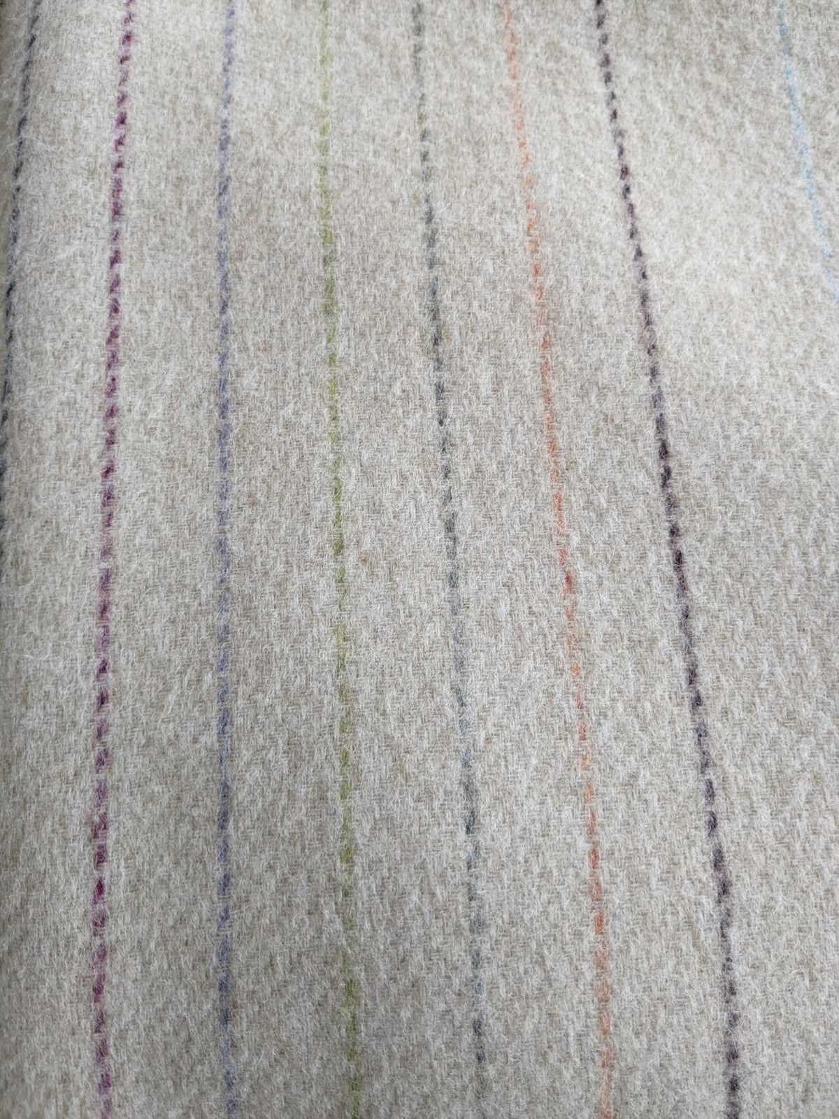 Luxury Bronte By Moon Throw Blanket Merino Wool Multi Pinstripe Beige Imperfect eBay