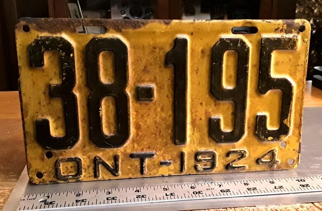ONTARIO - 1924 passenger car license plate - all original as shown | eBay