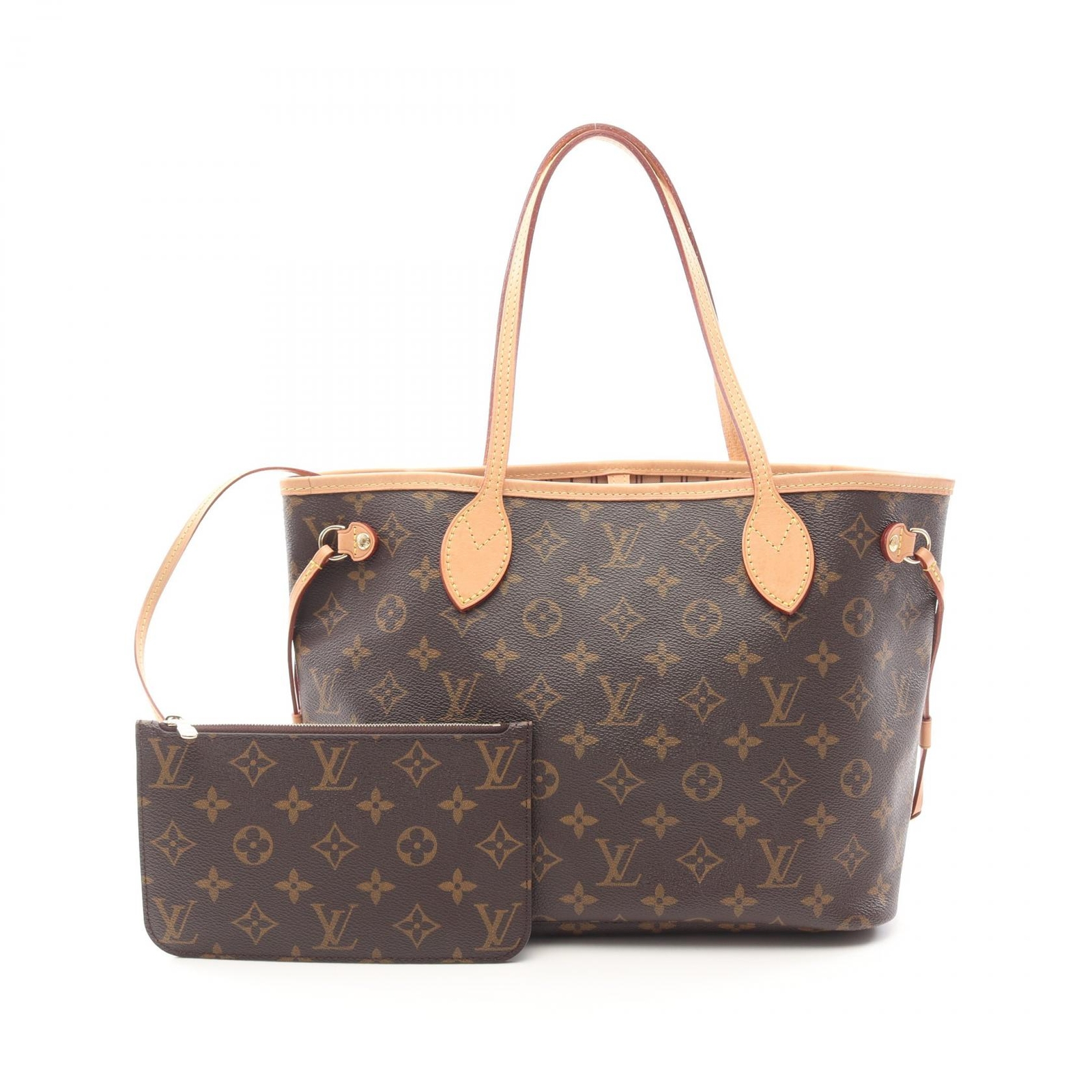 LOUIS VUITTON Neverfull PM Monogram Leather Tote Bag Brown Pre-Owned M46979