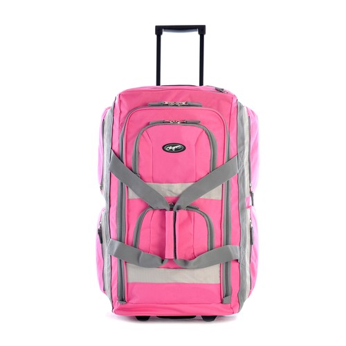 22 Inch Rolling Duffel Bag with Retractable Handle, Hot Pink (Open Box) - Picture 2 of 4