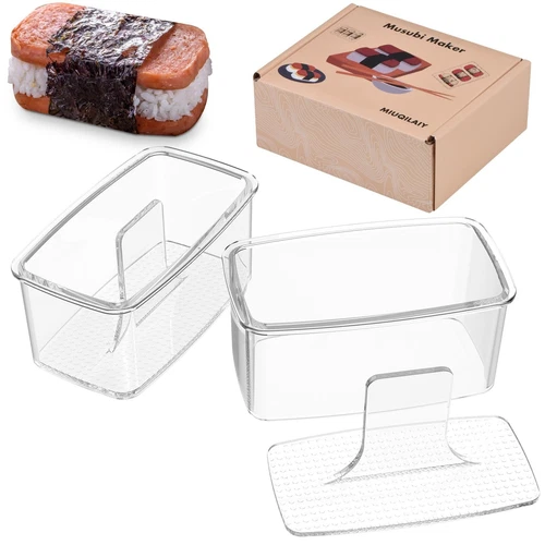 2PCS Clear Musubi Maker Kit, Non-stick Onigiri Press, BPA-Free Sushi Mold for...