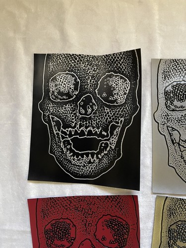 4 Pieces faux leather Fabric Embossed Textured Skull Design For Arts & Crafts - Picture 3 of 6