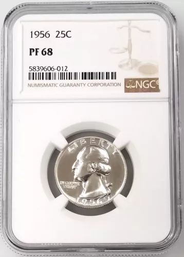1956 Proof Washington Quarter certified PF 68 by NGC! 