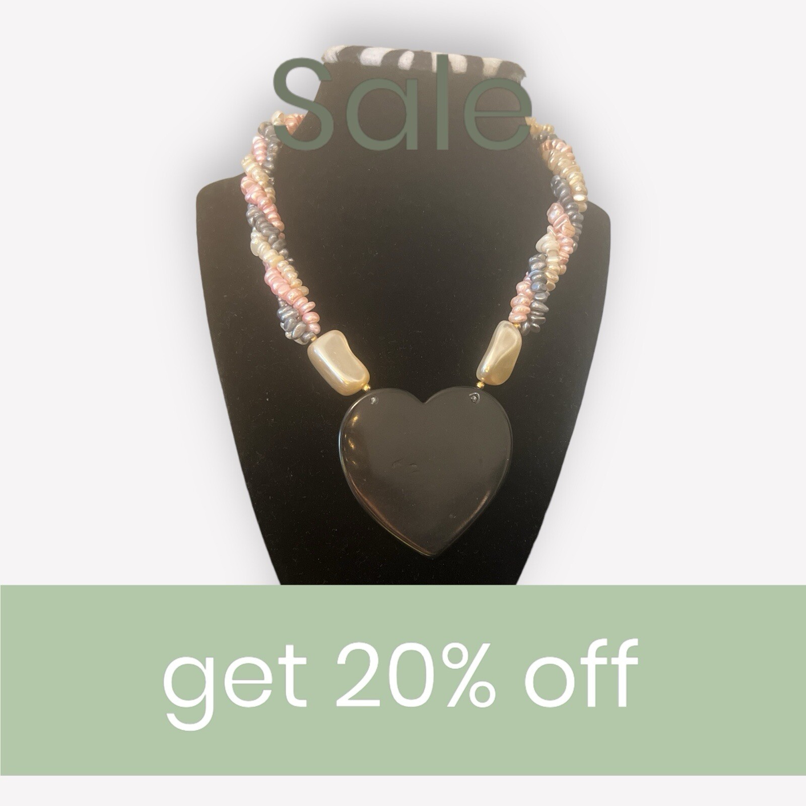 Abalone Shell Statement Necklace Beaded Layered I… - image 2