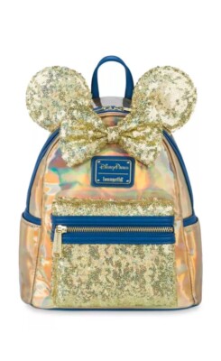 Disney Parks Loungefly Blue and Gold 50th Anniversary Disney Backpack Loungefly Disney Parks 50th Anniversary Gold & Blue  main image 3