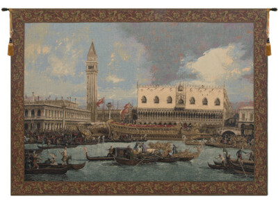 Bucintoro Venice Italian Tapestry | Canaletto Maritime Jacquard Wall Art 37x50