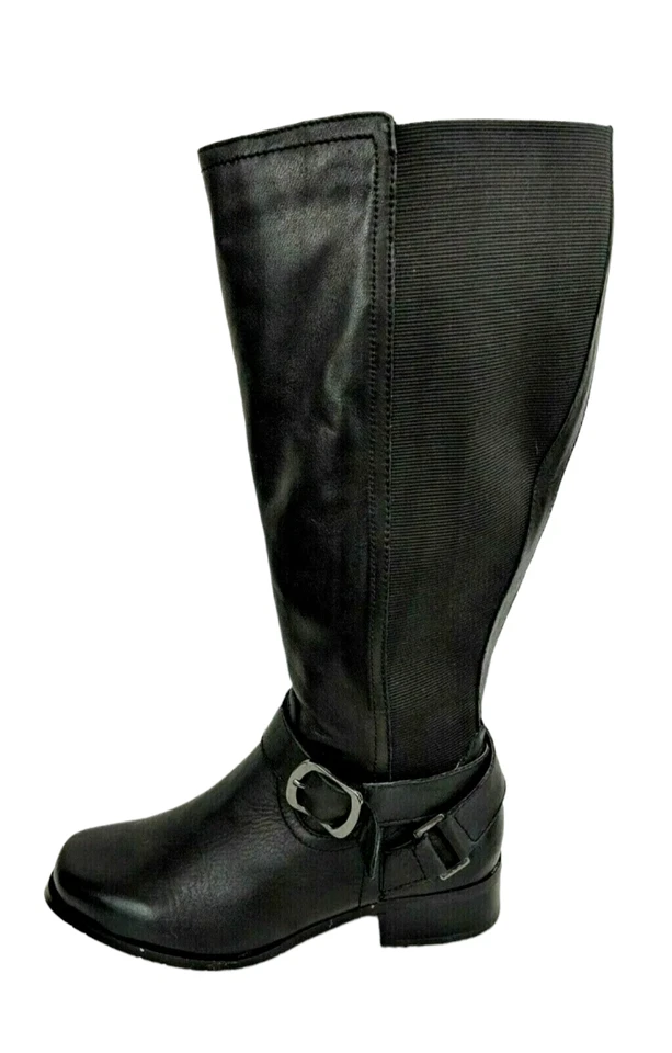 Botas de Equitación Altas Fitzwell Talla 6 Mentor Elastizadas Cuero Negro Ecuestre Foto 4 de 4