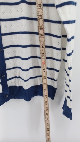 GAP Kids Girls Button Down Sweater Cardigan XXL White/Blue stripes 13yrs NWT - Picture 5 of 10