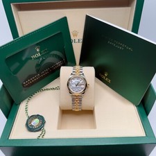 Rolex Lady-Datejust 28 Mother of Pearl Diamond Two Tone Yellow Gold Jubilee 8