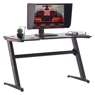 Gaming-Schreibtisch Schreibtisch Computertisch Metall schwarz 120 x 73 cm