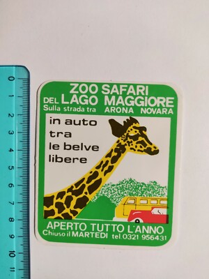 Adhesive Zoo Safari Lake Maggiore Arona Novara Sticker Autocollant 80s ...