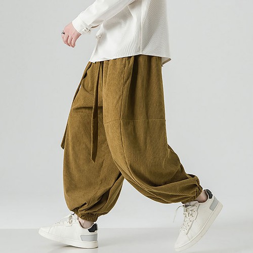 Men Harem Pants Loose Elastic Waist Large Pockets Design Hippie Yoga Drop Pants - Picture 17 of 39