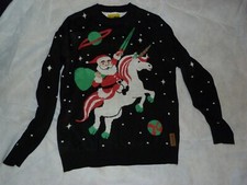 Tipsy Elves Men's Santa Unicorn Ugly Christmas Sweater