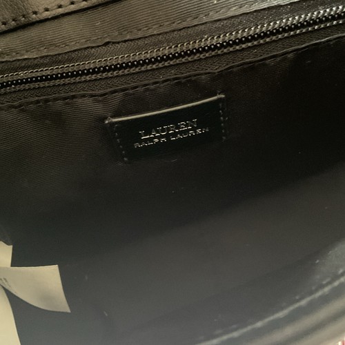 LAUREN Ralph Lauren New Black Leather Pebbled Crossbody Bag Logo Dust Bag - Picture 14 of 23