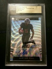#1/1 Justice Hill Rookie Proof Auto 2019 Leaf Metal Draft OSU Okla St Ravens