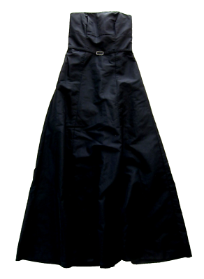 Hennes Collection 90"s Classic Black Taffeta Strapless Long Maxi Party Dress  S | eBay