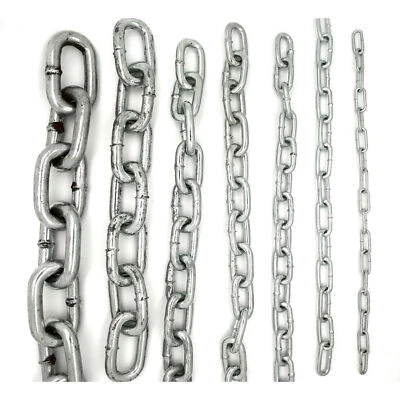 SOLA 2 mm - 12 mm BZP Galvanised Steel Chain Heavy Duty Durable Security Links