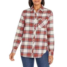 Gap Ladies Relaxed Fit Flannel Size Small Birch Plaid