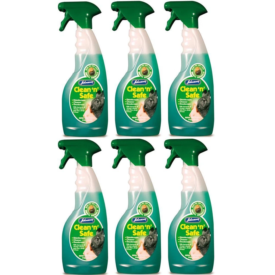 JOHNSON'S Johnsons Clean Safe Small Animal Rabbit 6 X 500Ml - Hutch Cage Disinfectant