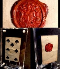 Museum Quality Historic Antique Playing Cards Authentic Wax Seal Crest Artifact