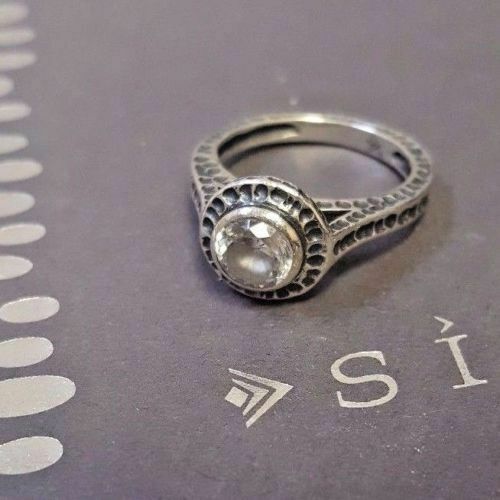 Anello Silpada Argento Sterling 925 Zirconi Martellato Beatitudine Perfetta Misura 9 Cubic R2076 - Foto 2 di 12