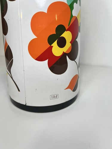 Rainbow Floral 70s Vintage Retro Coffee Carafe Airpot Insulated Pump Dispenser - Picture 7 of 9