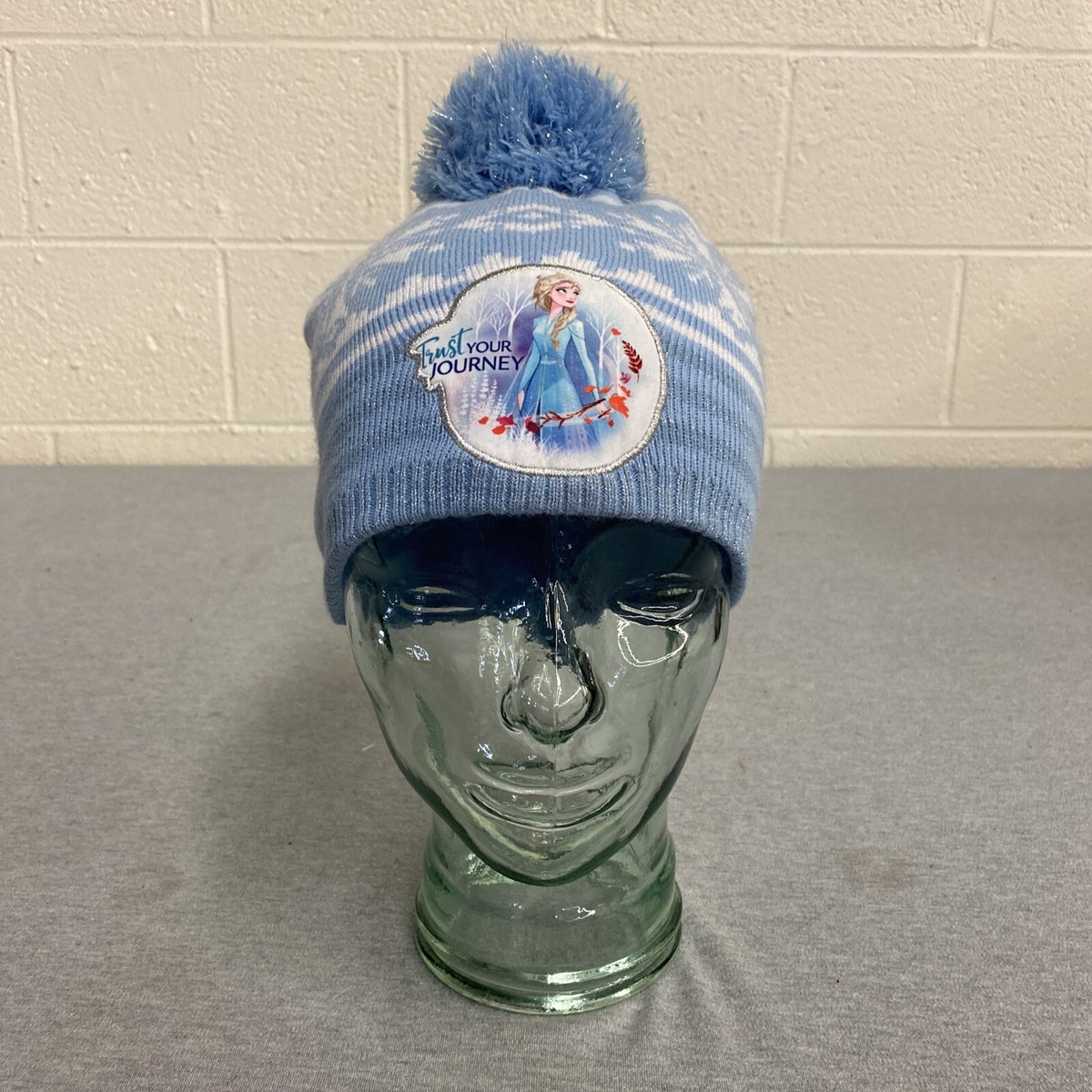 Disney Frozen Elsa Hat Cap Knit Stocking Cap Winter Beanie Pom