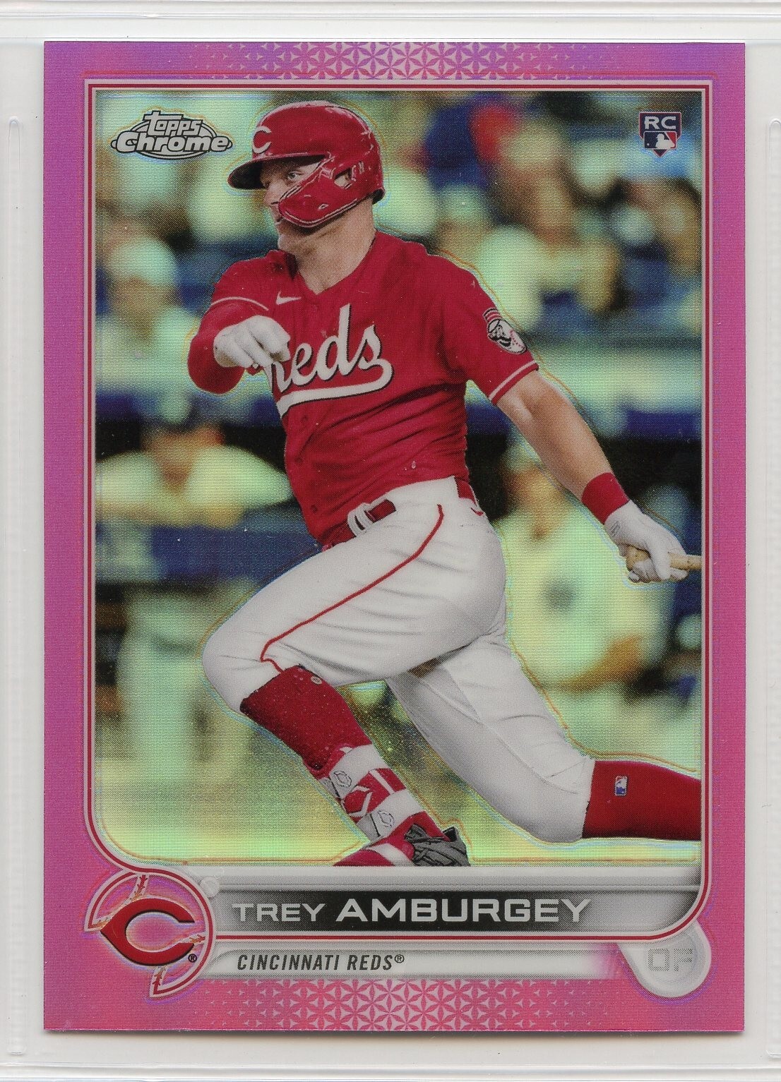 2022 Topps Chrome Pink Refractors - #61 - Trey Amburgey - Cincinnati Reds