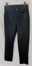 American Eagle Black Stretch Vegan Leather Straight Leg Pants - Size 0 NWT 
