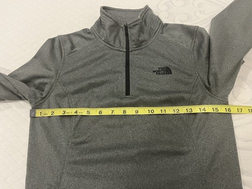 North Face Sweater Women’s Size XS Gray Quarter Zip Hi-low Pre-Owned Top - Picture 6 of 15